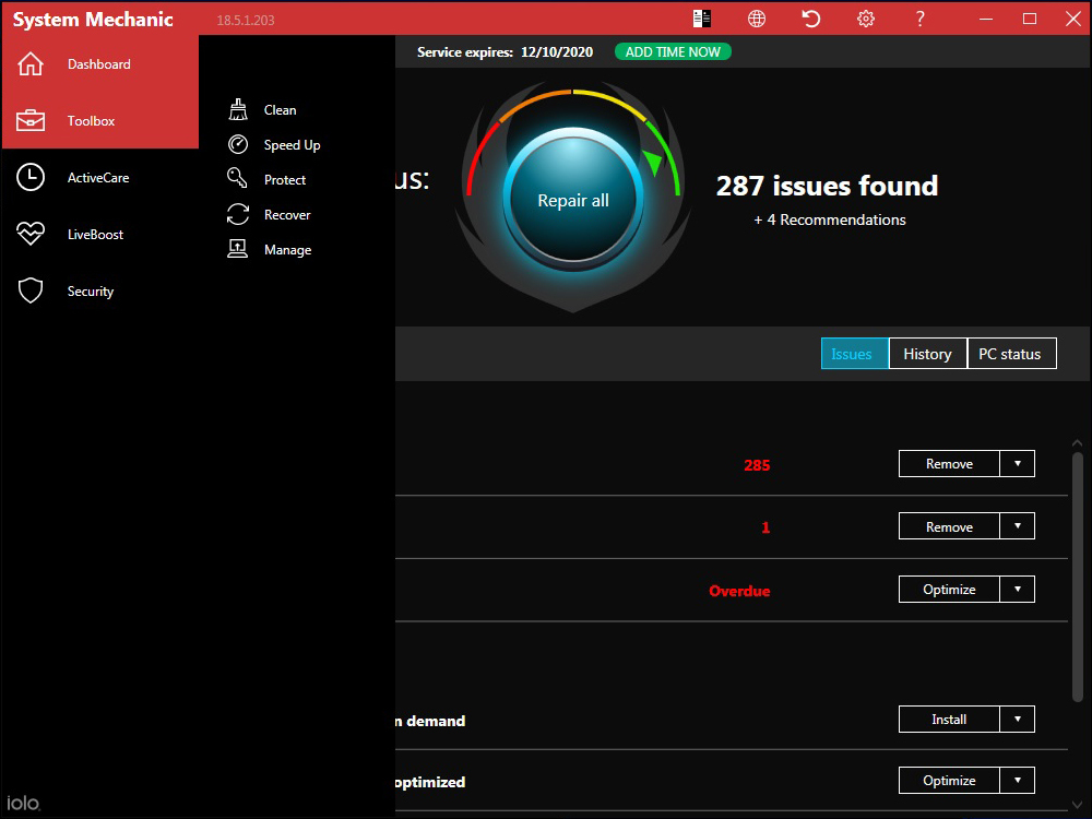 Iolo System mechanic